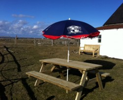 Machair Cottage outside benches