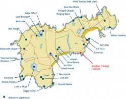 Map of Tiree with Machair Cottage